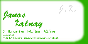 janos kalnay business card